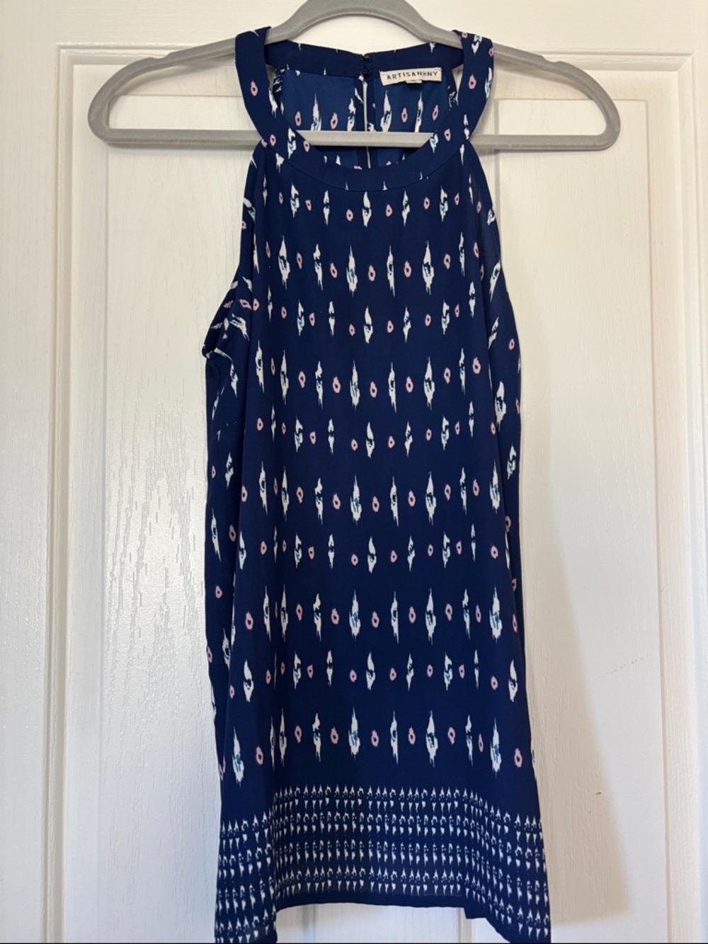 Navy Blue Printed Women's Shirt